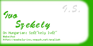 ivo szekely business card
